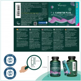 L-Carnitine Plus 120 Capsule, Vegavero L-Carnitine Plus este un complex sinergic dezvoltat special pentru persoanele conștiente 