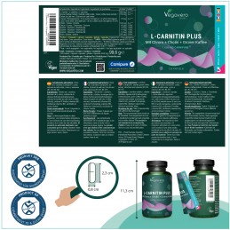 Vegavero L-Carnitina 600 mg 120 Capsule – Ardere Grasimi L-Carnitine Plus este un complex sinergic dezvoltat special pentru pers