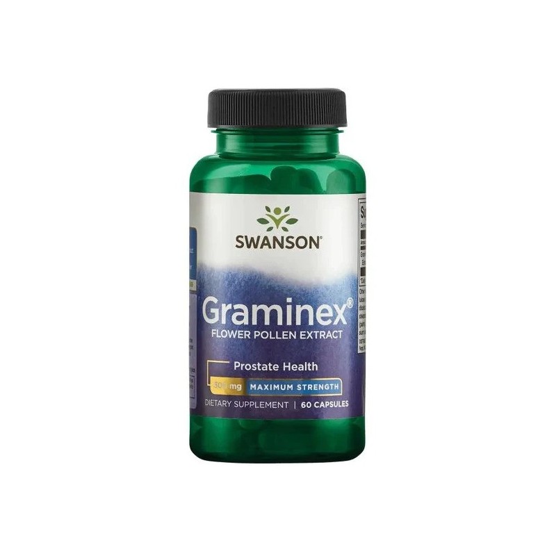 Graminex - Extract flori polen 20:1 500mg 60 Capsule, Swanson Polenul de flori este substanța fină și pulbere formată din grăunc