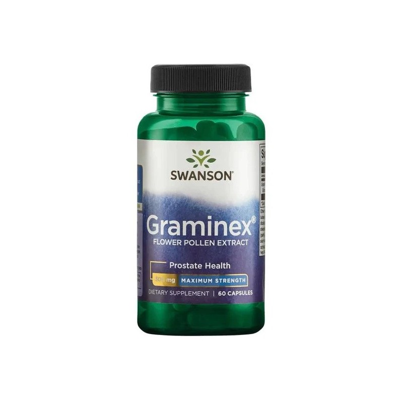 Swanson Graminex Extract Polen 20:1 500 mg – 60 Capsule – Suport Prostata Polenul de flori este substanța fină și pulbere format