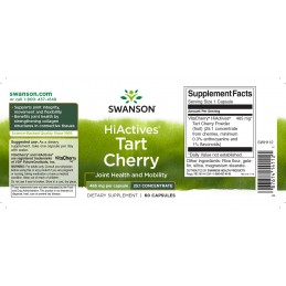 Swanson Tart Cherry 20:1 465 mg – 60 Capsule – Articulatii si Acid Uric Tart Cherry este un extract eficient din vișine, cunoscu