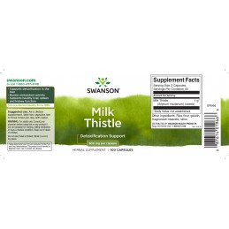 Full Spectrum Milk Thistle - Armurariu 500mg 30 Capsule, Swanson Milk Thistle (Armurariu) - susține sănătatea ficatului, a vezic