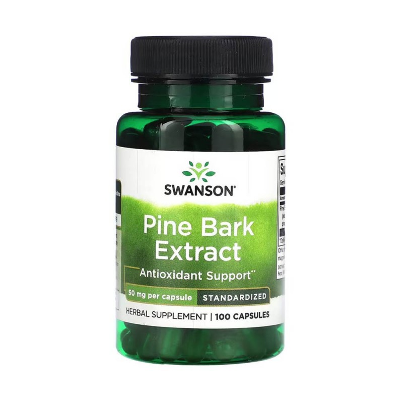 Pine Bark Extract 50 mg 100 Capsule, Swanson Pine Bark Extract de la Swanson conține 50mg de extract standardizat din scoarță de