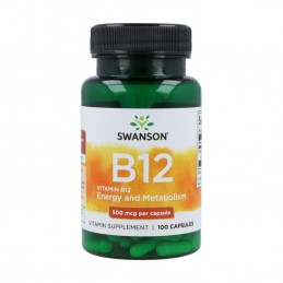 Vitamin B12 500mcg 30 Capsule, Swanson Aceasta vitamina este, de fapt, un nutrient fundamental care ajuta la mentinerea sanatati