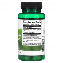 White Willow Bark Extract (Scoarta Salcie Alba) 500mg 60 Capsule, Swanson Medicii de plante moderni continuă să recomande scoarț