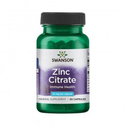 Zinc Citrate 30mg 60 Capsule, Swanson Zincul este necesar pentru buna funcționare a barierei pielii, organelor de reproducere - 