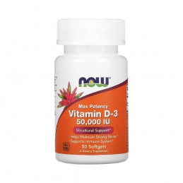 Vitamina D3 50.000 UI 50 Capsule moi, Now Foods BENEFICII VITAMINA D3 50.000 iu: creste rezistenta organismului, asigura o dezvo