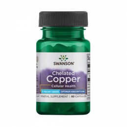 Copper (Cupru) Albion Chelated 2mg 60 Capsule, Swanson Cuprul este un mineral dinamic, antiinfecţios, antiviral, antiinflamator.