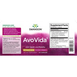 AvoVida Fitosteroli 300 mg 60 Capsule, Swanson AvoVida® este un compus care conține fitosteroli (cum ar fi beta-sitosterol, camp