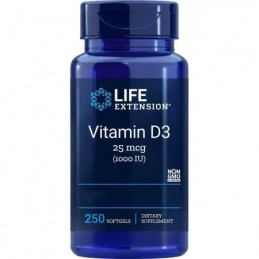 Vitamina D3 1.000 UI 250 Capsule moi, Life Extension Efectul vitaminei D3 joacă un rol important în întreținerea oaselor. Este r