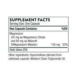 Magnesium CitraMate 135mg 90 Capsule, Thorne Research Mineralul de magneziu este crucial pentru funcționarea corectă a organismu Magnesium CitraMate 135mg 90 Capsule, Thorne Research Mineralul de magneziu este crucial pentru funcționarea corectă a organismu