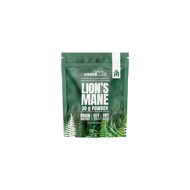 HIRO Lab Lion’s Mane extract pulbere 25:1 500 mg 30 g - Suport creier si Memorie Lion’s Mane este un extract standardizat de 40%