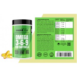 Hiro Lab Omega 3-6-9 1000mg 120 gelule - Imunitate si sanatate cardiovasculara Omega 3-6-9 de la Hiro.Lab este un supliment alim