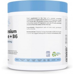 Magnesium Citrate + B6 pulbere - 250 grame, Osavi Produsul conține Aquamin Mg™, care este o sursă bioactivă de magneziu și peste Magnesium Citrate + B6 pulbere - 250 grame, Osavi Produsul conține Aquamin Mg™, care este o sursă bioactivă de magneziu și peste