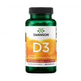 Vitamin D3 2000 IU 250 Capsule, Swanson Beneficii Vitamina D3: ajuta la mentinerea sanatatii si la buna functionare a sistemului