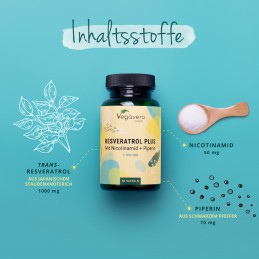 Resveratrol Extract 500 mg + Nicotinamide + Piperin 60 Capsule, Vegavero Trans-Resveratrol beneficii: mentine sanatatea colonulu