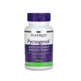 Natrol Pycnogenol 50mg 60 Capsule – Antioxidant & Circulatie 
Antioxidanti din scoarta de Pinus pinaster, care protejeaza celule