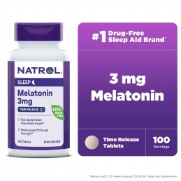 Melatonin 3mg Time Release - Absorbtie lenta 100 Tablete, Natrol 
Te ajuta sa adormi mai repede, sa dormi mai mult si sa te trez