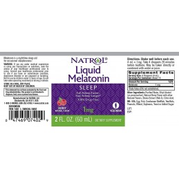 Melatonina 1mg - Lichida - Picaturi 60 ml, Natrol 
Eficient în cazuri de insomnie, Ajută să adormi rapid, Ajută la îmbunătățirea