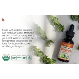 Oregano lichid din frunze 30 ml, BareOrganics 
Antioxidanți naturali, Sprijin complet al imunității, Convenabil de utilizat în d