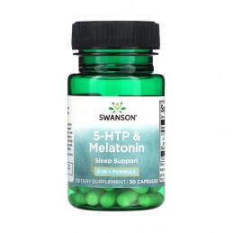 Swanson, 5-HTP & Melatonina (Sleep Support)  30 capsule 5-HTP &amp; Melatonin, 50 mg &amp; 3 mg, Swanson este un supliment alime