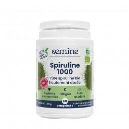 Oemine Spirulina 1000 mg, 60 comprimate Beneficii Spirulina: reduce oboseala, o functie cognitiva normala, un metabolism energet Oemine Spirulina 1000 mg, 60 comprimate Beneficii Spirulina: reduce oboseala, o functie cognitiva normala, un metabolism energet
