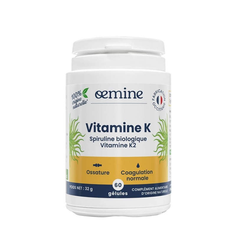 Oemine Vitamina K 60 Capsule - Vitamina K oase puternice si sanatate cardiovasculara Beneficii Vitamina K: reduce bolile cardiov