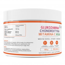 Glucozamina + Condroitina + MSM + Vitamina C pulbere 250 grame, Wish Sulfatul de glucozamină (glucozamina) este un compus care j
