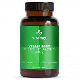 Vitabay Vitamina K2 MK-7 200 mcg - 120 Tablete vegane Beneficiile Vitamine K2 si proprietățile suplimentului alimentar: formula 