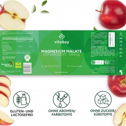 Magneziu Malat 1000 mg 180 Tablete Vegan, Vitabay Magneziu malat beneficii: ajuta la eliminarea metalelor grele din organism, cr Magneziu Malat 1000 mg 180 Tablete Vegan, Vitabay Magneziu malat beneficii: ajuta la eliminarea metalelor grele din organism, cr