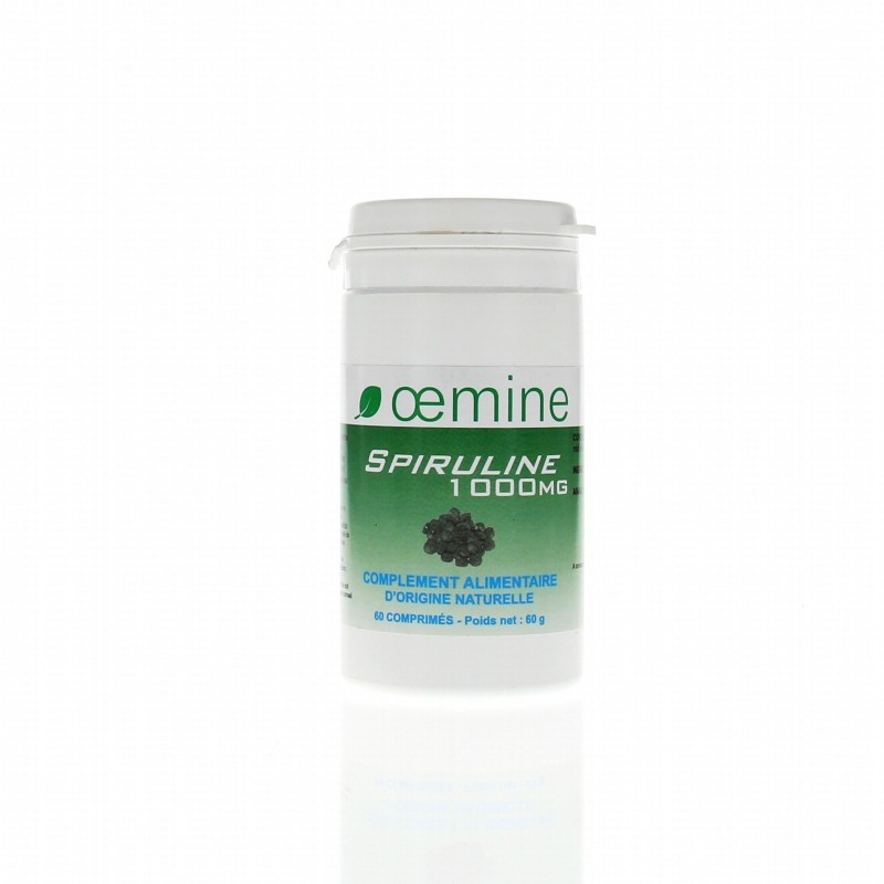 Oemine Spirulina 1000 mg, 60 comprimate Beneficii Spirulina: reduce oboseala, o functie cognitiva normala, un metabolism energet