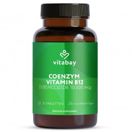 Coenzym Vitamin B12 Depot - Dibencozida 10.000 mcg - 30 Tablete vegane, Vitabay Suplimentul nostru alimentar vă oferă 10.000 mcg