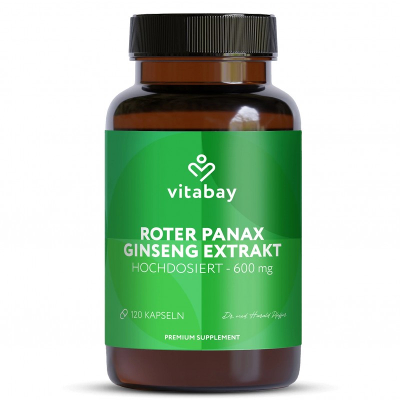 Ginseng Panax Extrakt 600 mg - 120 Capsule vegane, Vitabay Experimentați puterea revigorantă a extractului nostru de Panax Ginse