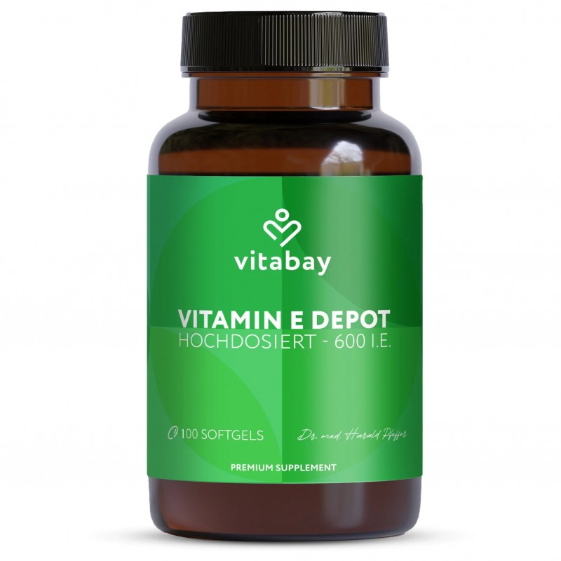 Vitabay Super Vitamina E 600 UI pe doza, doza mare, 100 Capsule vegan