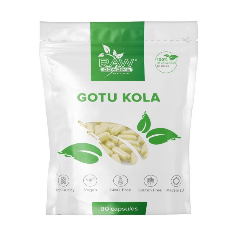 RAW Powders Gotu Kola 475 mg 90 Capsule - Circulatie si Claritate Medicinele tradiționale chinezești, indoneziene și ayurvedice 