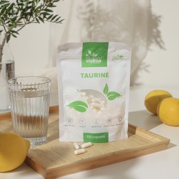Taurine 500 mg 100 Capsule, Raw Powders Aminoacidul taurină, care conține sulf, se găsește în concentrații relativ mari într-o s