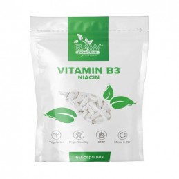 Vitamin B3 (Niacin) 500mg 60 Capsule, Raw Powders Vitamina B3, cunoscută și sub numele de niacină, este una dintre cele opt vita