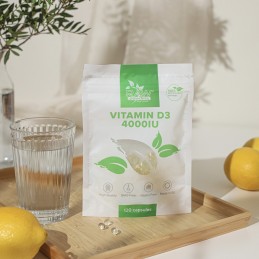 Vitamin D3 4000IU 120 Capsule moi, Raw Powders O vitamină D3 liposolubilă ajută la absorbția calciului și fosforului în organism
