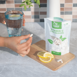 RAW Powders Vitamina C 1000 mg 180 Tablete - Eliberare Prelungita Vitamina C ajută la menținerea formării normale a colagenului,