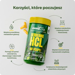 Berberine HCL – 60 Capsule, Hiro.Lab Susținerea metabolismului: Ajută la reglarea nivelului de zahăr din sânge și la susținerea 