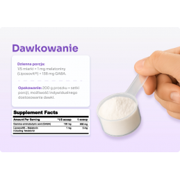 Melatonin 5 Liposovit + GABA pudra – 200 grame, Hiro.Lab Hiro Lab Melatonină 5 Liposovit + Gaba este un suport complet pentru re