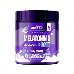 Melatonin 5 Liposovit + GABA pudra – 200 grame, Hiro.Lab Hiro Lab Melatonină 5 Liposovit + Gaba este un suport complet pentru re