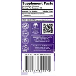 Melatonin Liposovit - 150 Capsule, Hiro.Lab Aveți probleme cu adormirea? Lucrați în ture sau călătoriți frecvent între fusuri or