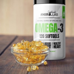 Omega 3 1000mg – 120 Capsule moi, Hiro.Lab Omega-3 de la Hiro.Lab este o doză concentrată de acizi grași EPA și DHA sănătoși, îm