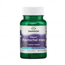 Albion Fier Chelat Bisglicinat 18 mg 180 Capsule, Swanson Fierul transportă sângele și joacă un rol cheie în producerea de globu