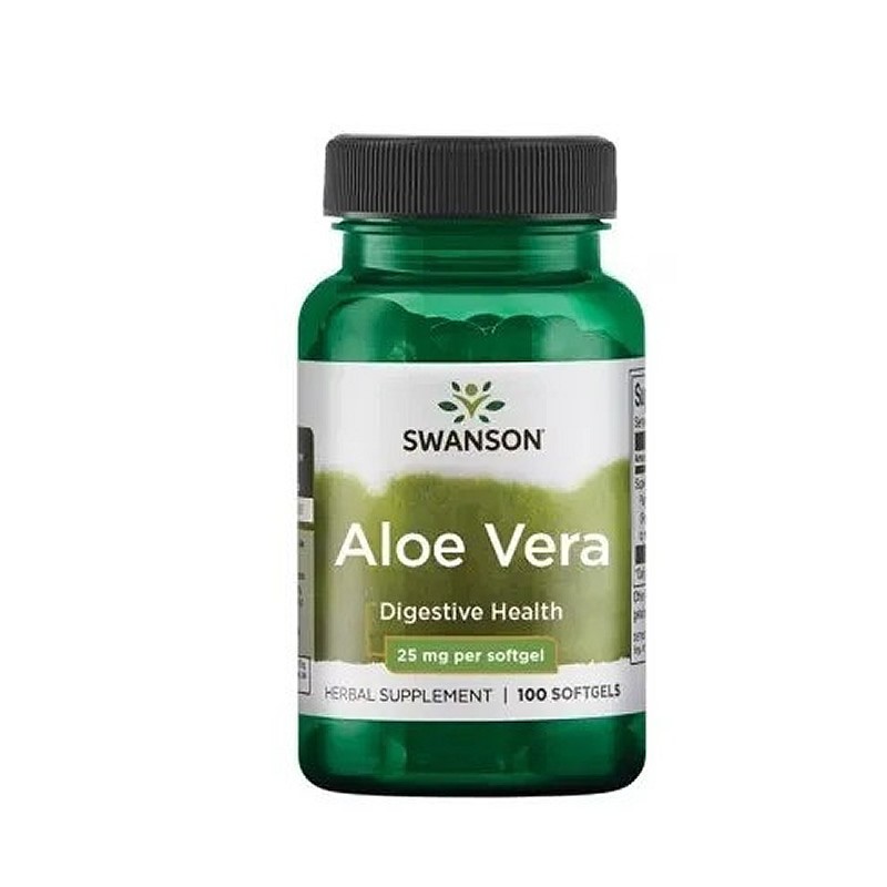 Swanson Aloe Vera Extract 25 mg – 100 Capsule Moi – Digestie si Tranzit Intestinal Calmează-ți și hrănește-ți tractul digestiv c