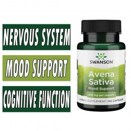 Swanson Avena Sativa 400mg 60 Capsule – Stres, Libido & Relaxare Swanson Full Spectrum Green Oat Grass utilizează partea verde d