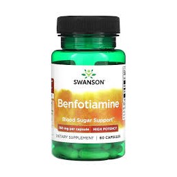 Benfotiamine 160 mg 60 Capsule, Swanson Benfotiamina este o formă liposolubilă de tiamină sau vitamina B-1. Are proprietăți acti