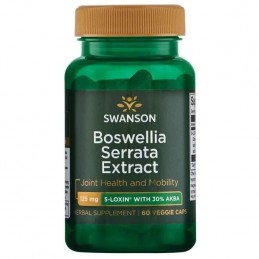 Swanson Boswellia Serrata 125 mg – 60 Capsule – Dureri Articulare si Inflamatii Extractul Swanson - Boswelia Serrata este un sup