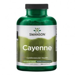 Swanson Cayenne 450mg 300 Capsule – Circulatie & Metabolism Descriere Condimentează-ți rutina zilnică de sănătate a inimii cu Sw